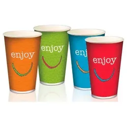 MONOUSO - Kaltgetränkebecher mit Dekor "Enjoy" 22Oz/680ml Ø9,0cm (50 Stück)