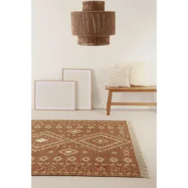 Green Looop Teppich GREEN LOOOP "Monaco GL-82103", braun, B:130cm H:5mm L:190cm, Baumwolle, Schurwolle, Teppiche, Teppich, handgewebter Naturfaserteppich aus 80% Wolle 20 % Baumwolle, Fransen