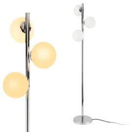 lux.pro Gent 154 cm 3-flammig Silber/Weiß