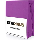 DH DEIN.HAUS Frottee Weiches Spannbetttuch 180 x 200 cm – Baumwolle, mit Gummizug, pflegeleicht, Bettlaken – Farbe: Lila