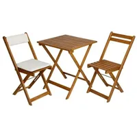 Balkonset Akazie 3-teilig Garten Balkon Möbel Bistroset Klappbar