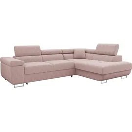 Mirjan24 Eckcouch Cord 2-Sitzer Rosa