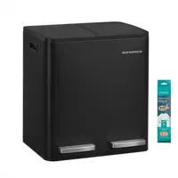 Songmics Mülleimer 15 l Schwarz