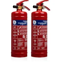 Smartwares Pulverlöscher – 2 kg – für ABC Brände – mit Halterung - FEX-15127 (Packung mit 2)
