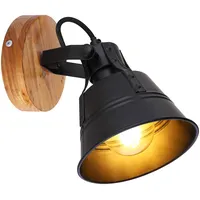 GLOBO Wandleuchte Wandlampe Flurleuchte Metall Holz schwarz braun Spot