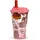 OEM Becher mit Strohhalm 0,5 l Rosa