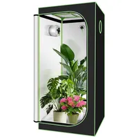 Clanmacy Gewächshaus Growbox Growzelt Gewächszelt 600D Indoor Pflanzenzelt Größe wählbar grün|schwarz 80 cm x 180 cm x 80 cm