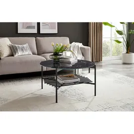 SalesFever Coffeetable Schwarz Metall 84 x 43 cm