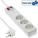 InLine InLine® Steckdosenleiste, 3-fach Schutzkontakt, ÜSS, weiß