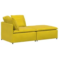 VidaXL Modulares Sofa mit Fußhocker Kissen Samt Gelb Vidaxl