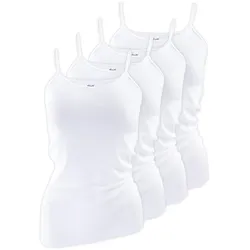Yenita® Tank Top 4er Set, mit Satinband-Einfassung