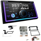 EHO JVC KW-DB95BT 2-DIN Autoradio CD-Receiver Digitalradio DAB+ Bluetooth USB passend für Suzuki Splash 2008-2014 schwarz