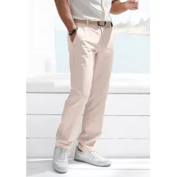 Chinohose JOHN DEVIN "regular-fit, lange Oxford Hose", Herren, Gr. 36, Länge 30, beige, Web, Obermaterial: 98% Baumwolle, 2% Elasthan, unifarben, casual, regular fit lang, Hosen, aus elastischer Baumwoll-Qualität