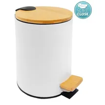 a&n&a aQualine BAMBUS Abfalleimer 5 l Weiß