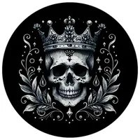 Speecheese Skelettkönig Magnet rund mit Flaschenöffner Totenkopf mit Krone