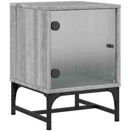 vidaXL Nachtschrank mit Glastür 35 x 37 x 50 cm Grau