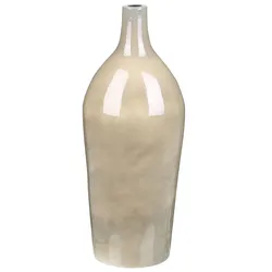 Blumenvase Flaschenhals LEGANES handgefertigt Terrakotta 47 cm Taupe