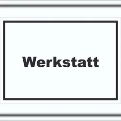 Werkstatt Schild mit Text Handwerk Reparatur waagerecht A1 (594x841mm)