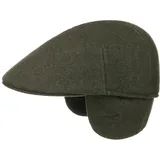 Lodenhut Manufaktur Flatcap Schirmmütze mit Ohrenklappen Wintercap Wollcap Made in EU Herren Herbst Winter Oliv 57 cm - 57
