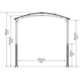 CANOPIA Carport Arcadia Alpine 5,02 x 3,59 m grau inkl. Regenrinne