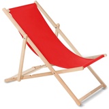 Green Blue Strandstuhl Buche Classic Strandliege (rot), 118x59x8 cm