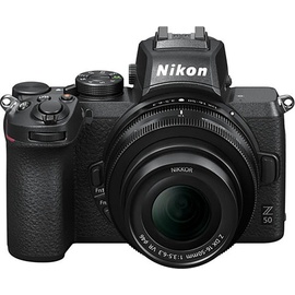 Nikon Systemkamera »Z 50 mit dem Objektiv NIKKOR Z DX 16-50 mm 1:3.5-6.3«, Weitwinkelzoom-Objektiv NIKKOR Z DX 16-50 mm 1:3.5-6.3, 21,51 MP, Bluetooth-WLAN (Wi-Fi), schwarz