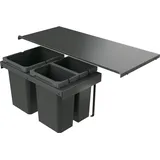 Naber 8013422 Cox Stand-UP® 350 K/900-3, anthrazit, 30,5 (2x7,5/1x15,5) Liter / 90 cm Schrankbreite