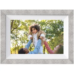 DigiFrame 10W WiFi grau+weißes Passepartout, digitaler Bilderrahmen