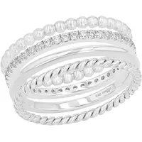 S.Oliver Ring für Damen, Sterling Silber 925, Zirkonia (synth.) Ringe Weiss