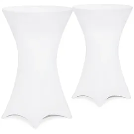 DETEX Stehtischhusse 2er-Set Weiß Ø80cm
