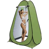 MAXVINI Duschzelt Camping Pop Up Toilettenzelt Multifunctional Dusche Mobile Camping Toiletten Zelt, Faltbare Duschkabine Zelt Dusche Toilet Waterproof, Portable Umkleidekabine with Carry Bag -Grün
