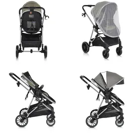 Moni Kombikinderwagen 2 in 1 Kali 22 kg umbaubar, Korb, Getränkehalter, Tasche grün