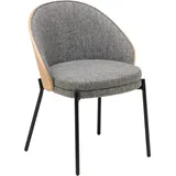 Livetastic Stuhl, Grau, Natur, Schwarz, Holz, Metall, Textil, Pappel, Sperrholz, Rundrohr, 54x75x54 cm, Esszimmer, Stühle, Esszimmerstühle, Vierfußstühle