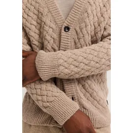 Bugatti Cardigan mit V-Ausschnitt & Flechtoptik Beige XL