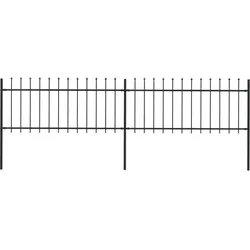 Gartenzaun mit Speerspitzen Stahl 3,4 x 0,8 m Schwarz