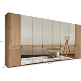Drehtürenschrank WIEMANN "Cardiff", braun (parsol, bronze, spiegelglas), B:393,1cm H:216cm T:58cm, Floatglas, Holzwerkstoff, Hartfaserplatte, Massivholz, Schränke, inkl. Türdämpfung