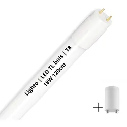 Lighto | LED-Leuchtstoffröhre | T8 | 18W | 120cm | ersetzt 36W Leuchtstoffröhre