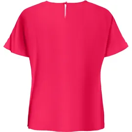 ONLY CARMAKOMA Shirtbluse CARMETTA LIFE V-NECK SS TOP WVN NOOS rot S (42)