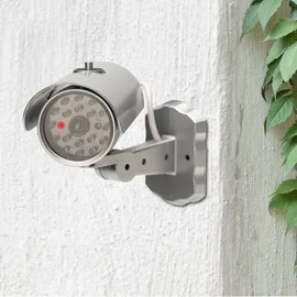 casativo-tech Überwachungskamera Attrappe Silberfarben
