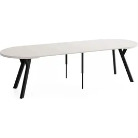 WFL GROUP Runder Ausziehtisch 100 x 77 x 100 cm Beige