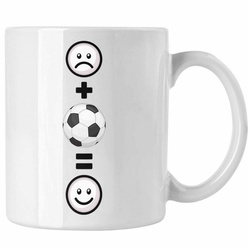 Trendation Tasse Fußball Tasse Geschenk für Fußballspieler Trainer :(Fußball) L weiß