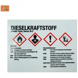 TRIZERATOP Warnschild Dieselkraftstoff 10 x 7,5 cm bunt