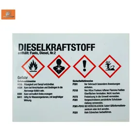 TRIZERATOP Warnschild Dieselkraftstoff 10 x 7,5 cm bunt