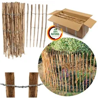 Floranica Staketenzaun aus Haselnuss Kastanie 5m lang x 80cm hoch 8-10cm Höhe Lattenabstand, Gartenbegrenzung,Hundezaun, Holzzaun beetzaun | Optimal für jede Gartengestaltung