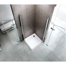 iflair i-flair Eckdusche mit Falttür links 95 x 80 cm teilsatiert 6 mm Sicherheitsglas DK99