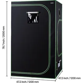Vevor Growzelt 120 x 120 x 200 cm Grün/Schwarz