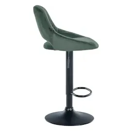 CLP 2er Set Barhocker Milet Mit Samt-Bezug I Drehbarer Barstuhl Mit Lehne Und Fußstütze