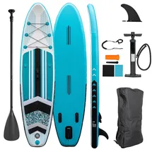 e4fun Stand Up Paddle Board 305 x 71 x 10 cm weiß/schwarz/türkis