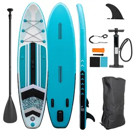 e4fun Stand Up Paddle Board 305 x 71 x 10 cm weiß/schwarz/türkis