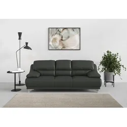 3-Sitzer COTTA "Maranello", grau (fango), B:216cm H:86cm T:93cm, 100% Echtleder, Sofas
